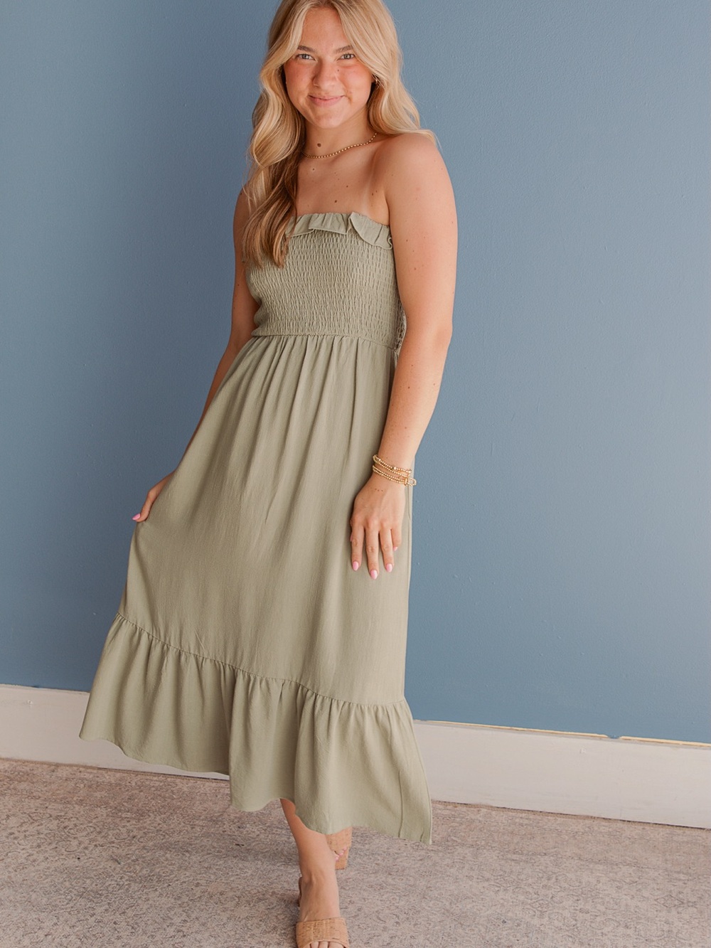 Strapless Midi Dress